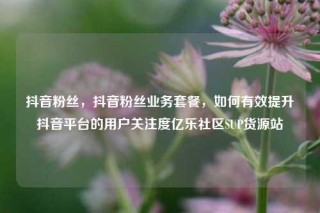 抖音粉丝，抖音粉丝业务套餐，如何有效提升抖音平台的用户关注度亿乐社区SUP货源站