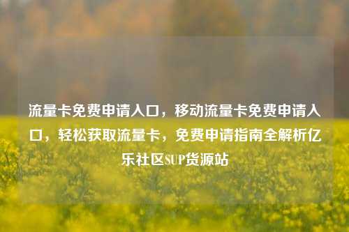 流量卡免费申请入口	，移动流量卡免费申请入口，轻松获取流量卡，免费申请指南全解析亿乐社区SUP货源站  第1张