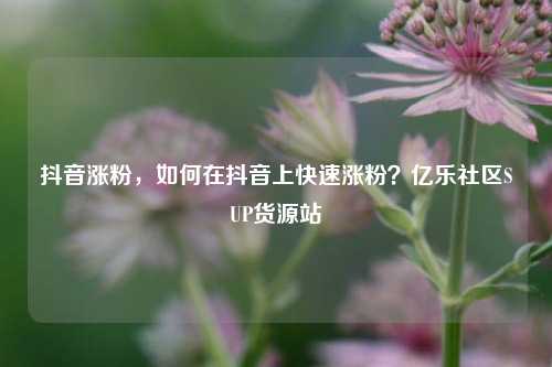 抖音涨粉，如何在抖音上快速涨粉？亿乐社区SUP货源站  第1张