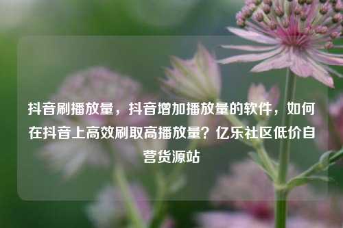 抖音刷播放量，抖音增加播放量的软件，如何在抖音上高效刷取高播放量？亿乐社区低价自营货源站  第1张