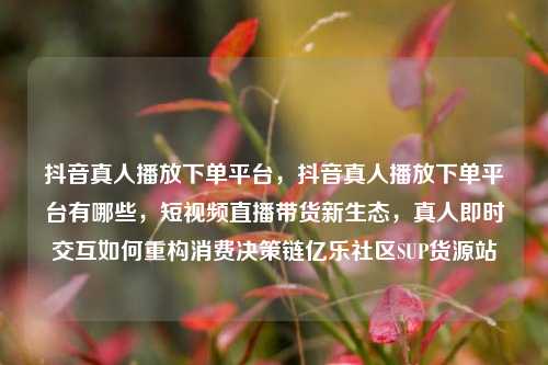 抖音真人播放下单平台，抖音真人播放下单平台有哪些，短视频直播带货新生态	，真人即时交互如何重构消费决策链亿乐社区SUP货源站  第1张